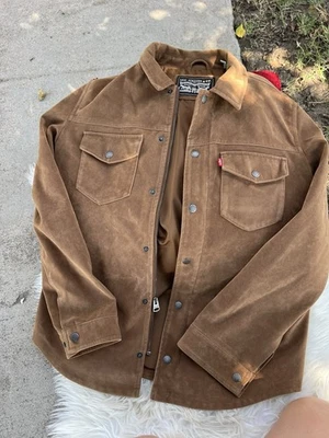 Levi Strauss Suede Like Viscose Shirt Jacket Size M - Image 1 of 4