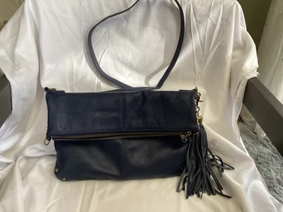 Bolso Bandolera Convertible Plegable Lucky Brand Azul Cuero Genuino Bolso Boho Foto 1 de 4