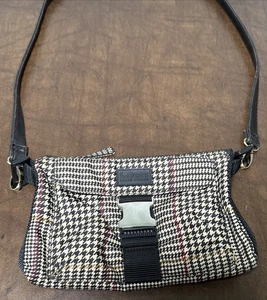 Lauren Ralph Lauren Umhängetasche Handtasche Damen braun Hahnentritt klein Nylon - Bild 1 von 21
