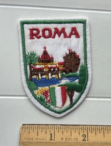 Roma Rome Italy Italian Souvenir Embroidered White Felt Patch Badge - Picture 1 of 3