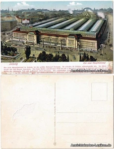 Ansichtskarte Leipzig Der neue Hauptbahnhof - aus der Vogelschau 1915 - Bild 1 von 3