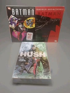 BATMAN Trade Paperback TPB Lote de 3 Mad Love, Hush, Año Uno - Imagen 1 de 8