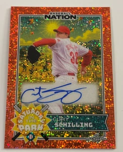 Curt Schilling 2025 Leaf Baseball Nation Saturday AUTO Autogrammkarte /4 - Bild 1 von 2