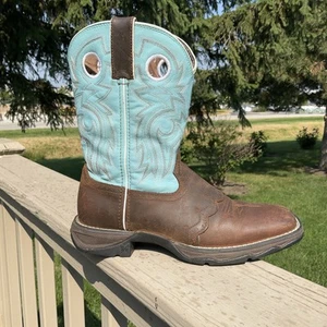 Durango Lady Rebel 10" Damen Cowgirl Stiefel braun/aqua RD3471 Größe 8,5 M Flirt - Bild 1 von 18