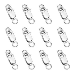 925 Sterling Silber Karabinerverschluss 12 Stück mit Biegeringen, Schmuckherstellung Sup - Bild 1 von 6