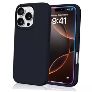 Compatible with iPhone 16 Pro Case, Liquid Silicone Soft Microfiber Black - Picture 1 of 8