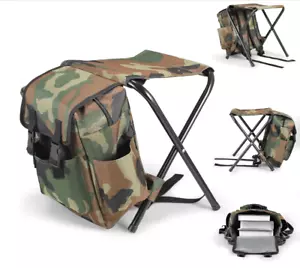 2 in 1 folding seat fishing garden lawn terrace foldable seat backpack outdoor - Picture 1 of 20
