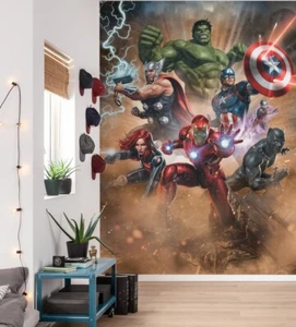 Carta da parati camera da letto bambini Hulk 78x110 pollici fotomurale Marvel Avengers Heroes - Foto 1 di 5