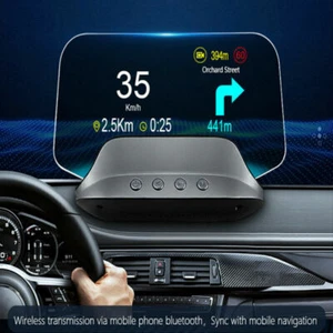 Universal GPS OBD2 HUD Head Up Display Car Speedometer w/ Navigation Speed Alarm - Picture 1 of 12