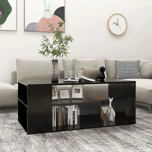 Coffee Table Black 100x50x40 Engineered Wood N8M7 - Picture 1 of 6