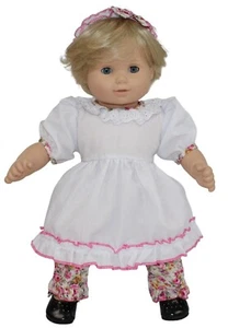 CLOSEOUT! Dress w/Floral Accents Pants Headband fit 16" Bitty Baby Size Doll - Picture 1 of 3