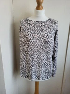 Pure Collection Blouse Ladies Size 12 Animal Print Long Sleeves 100% Linen - Picture 1 of 15