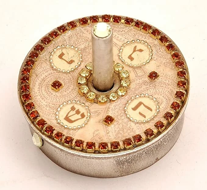 Dreidel in alluminio da collezione fatto a mano da Iris Art - Immagine 1 di 1