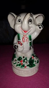 BANKERS SYSTEMS Elephant Piggy Bank Penny Pincher Green Suspenders Trunk Up - Picture 1 of 6