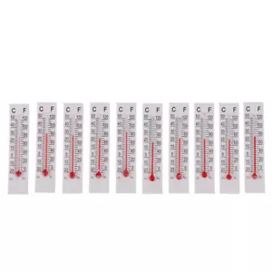 10 Pcs 5cmX1.1cm Miniature Paper Cardboard Thermometer Indoor -20-50 Celsius G1 - Picture 1 of 12