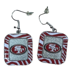 NFL San Francisco 49ers Zebra Dangle Earrings - Picture 1 of 1