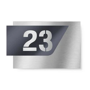 Graviers Edelstahl Hausnummer Schild RAL7016 3D Effekt Schrift Nummer Hausschild - Bild 1 von 2