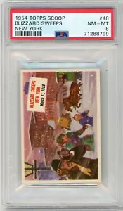 1954 Topps Scoop Blizzard Sweeps New York #48 PSA 8 P1382 - Picture 1 of 2