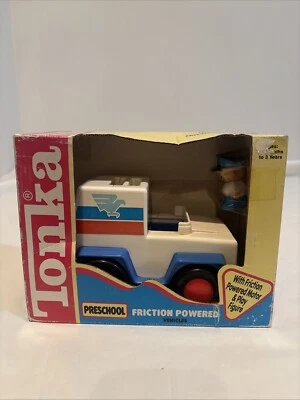 Camión de correo Tonka preescolar vehículos propulsados por fricción caja original nuevo de colección 1991 Foto 1 de 4