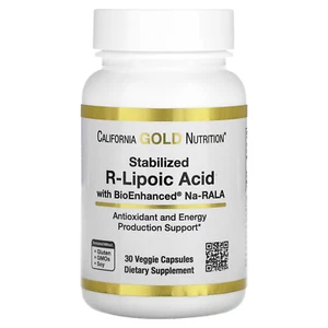 Stabilized R-Lipoic Acid ALA Alpha Lipoic Acid Antioxidant Energy 30 Capsules - Picture 1 of 2