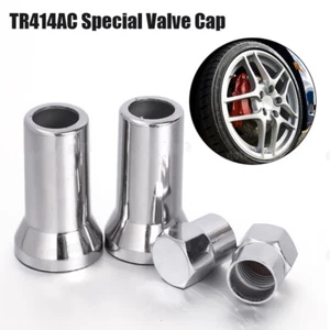 10Pcs TR414 Silver Chrome Car Tyre Wheel Tire Valve Stem Hex Cap & Sleeve Covers - Picture 1 of 12