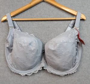 Triumph Beautiful Diamonte Lace Bra Womens 16G Blue Underwired Adjustable New - Picture 1 of 19