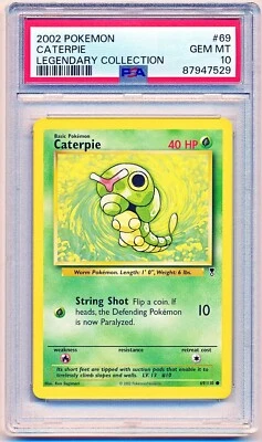 2002 Pokemon Legendary Collection Caterpie #69 PSA 10 - POP 26 - Image 1 of 2