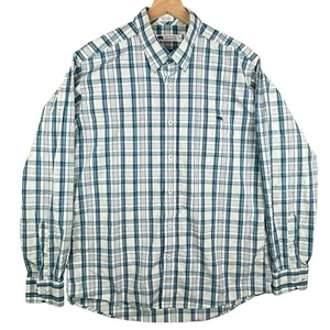 Camicia Onward Reserve uomo XL blu a quadri sartoriale vestibilità abbottonata business preppy - Foto 1 di 16