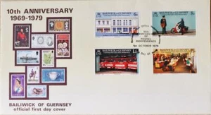 Guernsey Briefmarken: "Guernsey Geschichte der Post & Telekommunikation" - Ersttagsbrief 1979 - Bild 1 von 1