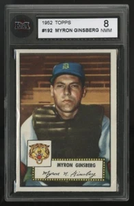 1952 TOPPS BASEBALL CARDS ~ #192 ~ MYRON "JOE" GINSBERG ~ DETROIT TIGERS ~ KSA 8 - Bild 1 von 2