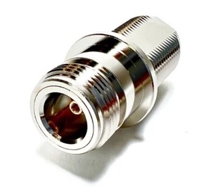2 piezas adaptador coaxial RF montaje en mamparo N hembra a N hembra enchapado en níquel - Imagen 1 de 6