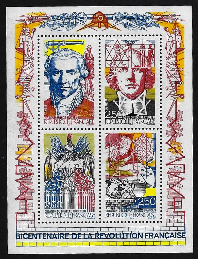 France Stamps — Sheet of 4 — 1990, French Revolution, Bicentennial #2232 — MNH - Image 1 of 1