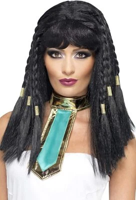 Smiffys Cleopatra Wig with Gold Trim - Black - Image 1 of 2