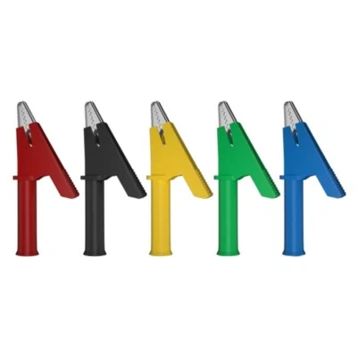 MARKENLOS 5 Krokodilklemmen 4mm isoliert Testklemme, Abgreifklemme, Messklemme für Kabel