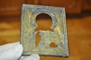 Ikone Jesus Christus Pantokrator OKLAD 19. JAHRHUNDERT antik MESSING - Bild 1 von 7