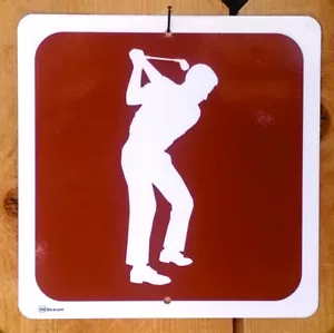 Golf Golfing Recreation Symbol Highway Route Sign - Picture 1 of 1