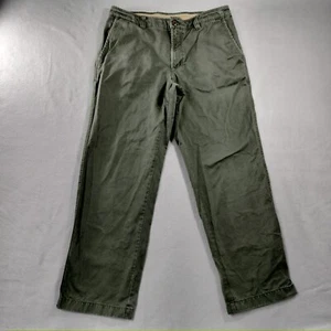 Pantalone uomo LL Bean gamba dritta piatto davanti verde kaki taglia 36x32 - Foto 1 di 5
