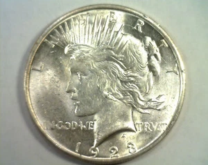 Dólar de plata de la paz 1923-D bonito sin circular bonito sin circular MONEDAS BOBS ORIGINALES - Imagen 1 de 2