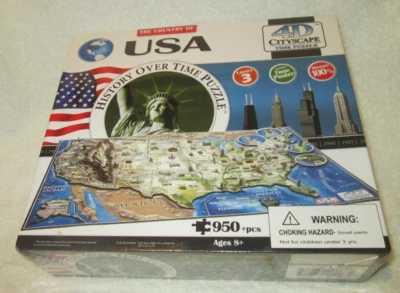 Nuevo Rompecabezas Paisaje Urbano 4D Sellado Historia de Estados Unidos Sobre el Tiempo Rompecabezas 950+ Piezas Foto 1 de 4