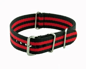 Maurice Lacroix Uhrenband Textilband schwarz / rot 20 mm für Pontos - Picture 1 of 4