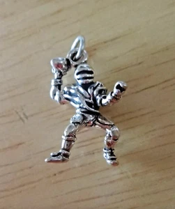 3D 15x20mm Quarterback Football Player Sterling Silver Charm - Picture 1 of 3