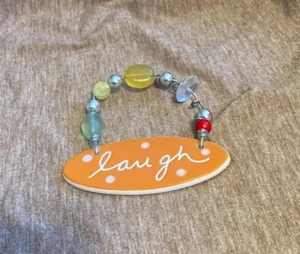 Sandra Magsamen Laugh Plaque Orange Ceramic Beaded Hanger C92-12 - Picture 1 of 3