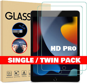 [2 Pack] Tempered Glass Screen Protector iPad 10.2" 9th 8th 7th 2019 2020 2021