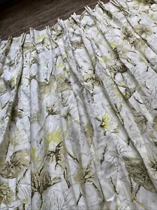 ZOFFANY Curtains Linen "Sycamore" PINCH PLEAT W104"xD84" Leaf Bespoke Made PAIR - Picture 1 of 19