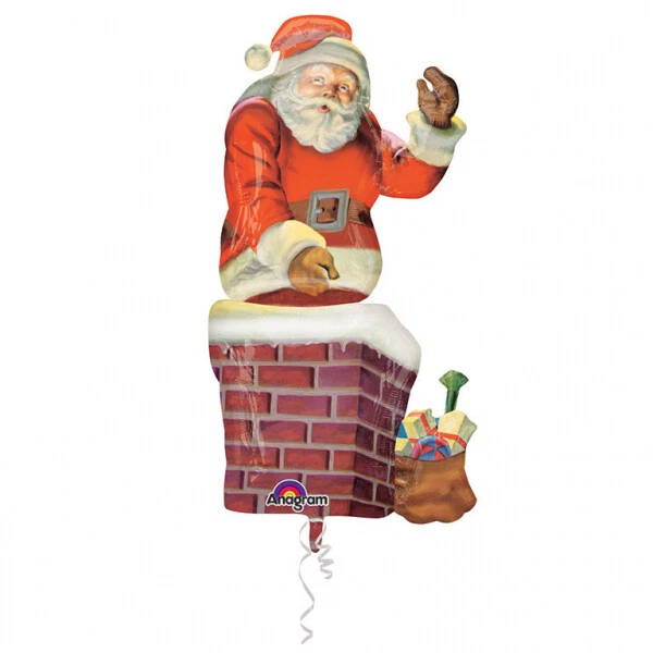 Christmas Party Supplies Giant Santa In a Chimney Foil Multi-Balloon 1.2m Tall - image 1 of 1