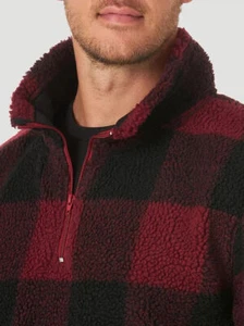 Suéter para hombre Wrangler Sherpa 1/4 a cuadros con cremallera - Imagen 1 de 3