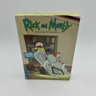 Rick and Morty: The Complete Seasons 1-4 (DVD) Sealed Exclusive Poster Inside - Image 1 of 4