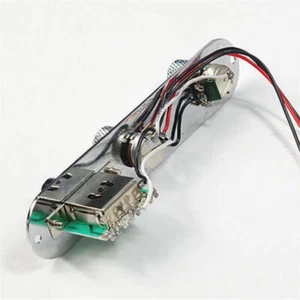 Placca di controllo telecaster interruttore 3 vie pre-cablato caricato cromato - Foto 1 di 5