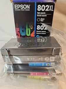 NEW GENUINE - EPSON 802XL COMBO INK CARTRIDGES - T802XL -BCS Sealed Bags 2027 - Picture 1 of 1