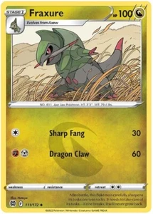 Fraxure 111/172 Pokemon TCG Dragon Type Card - Picture 1 of 1